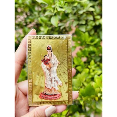 Thẻ Kim Bài Bồ Tát Quan Âm và Thiện Tài Đồng Tử